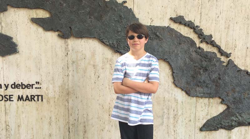 Iden Elliott at Cuban Memorial Park in Miami's Little Havana district, the start of our drive to Key West.