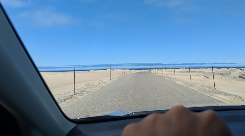  A driver's view of the Guadalupe Dunes near Santa Maria, Calif.
